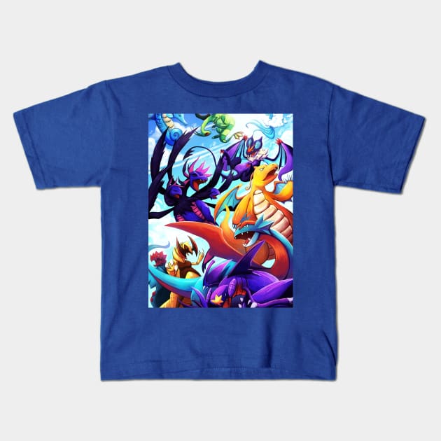 Dragon Types Kids T-Shirt by MichelleScribbles